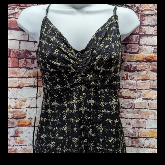 Free People Intimately Caught Up Ditsy Floral Black Slip Mini Dress - Picture 5 of 11